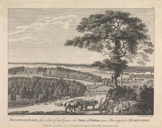 Hackwood Park, the Seat of his Grace the Duke of Bolton near Basingstoke, Hampshire (published by G. Kearsly); page 19 (Volume Two)