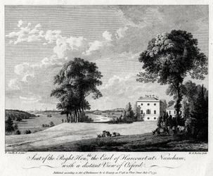 Seat of the Right Honourable the Earl of Harcourt at Nuneham, with a Distant View of Oxford, 1775