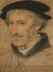 Portrait of a Man, Bust Length, Wearing a Black Hat