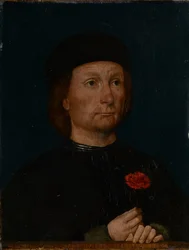 Portrait of a Man with a Pink