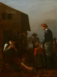 Peasant Family with Man Removing Fleas from Himself