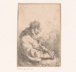 Sleeping Old Man in a Chair