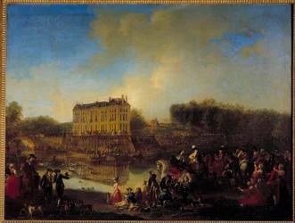 The Deer Caught in the Water in Front of the Chateau de l
