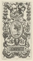Ornamental Panel with Pan and Two Garland-Bearing Women