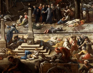 View of the Town Hall during the plague of 1720