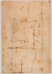 Plan and elevation of capital, 16th century
