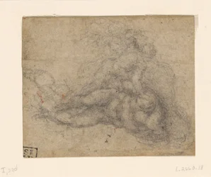 David and Goliath. Verso Ruled Architectural Studies, ca. 1550-1556, I, 32d