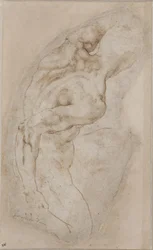A Kneeling Youth Seen from Behind