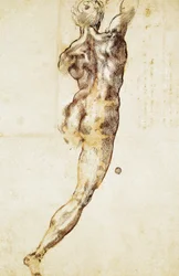 A male nude seen from behind, study for the Battle of Cascina