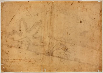 Study of Figure by Other Hand and Handwritten Inscription