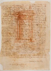 Tabernacle with niche, letter from Michelangelo to Piero Gondi