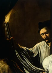 A Man Holding a Torch and Burying a Dead (detail)