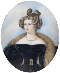 Portrait of a Lady in a Black Dress and Fur Stole