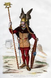 Gaul Chief in Battle Dress Carrying a Standard