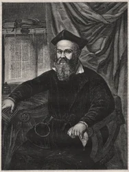 Portrait of Marco Antonio de Dominis (Markantun de Dominis) (1556-1624) Dalmatian ecclesiastic, apostate, and man of science - engraving by G J Delff after Mierevelt