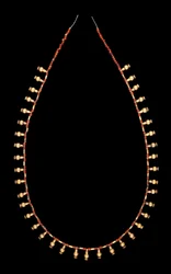 Gold Bottle Pendants with Carnelian Bead Necklace