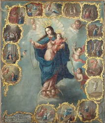 The Immaculate Conception with the Fifteen Mysteries of the Rosary