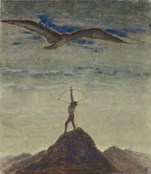The Sign of Sagittarius (From the Cycle Zodiac) by Ciurlionis, Mikalojus Konstantinas