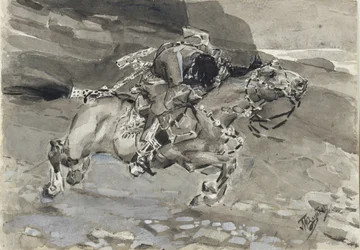 Horseman. Illustration to the poem The Demon by Mikhail Lermontov