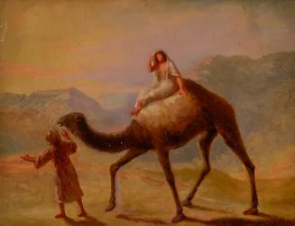 Man with Woman on Camel