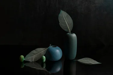 Elegant Still Life with Blue Vases
