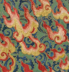 Detail of Imperial Embroidered Silk Thangka