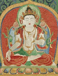 Imperial Embroidered Silk Thangka (detail)