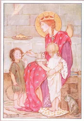 One by one she fed each little orphan with her own golden spoon