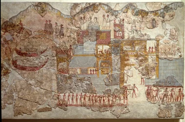 Minoan Art: Boats Fresco from Akrotiri to Santorini