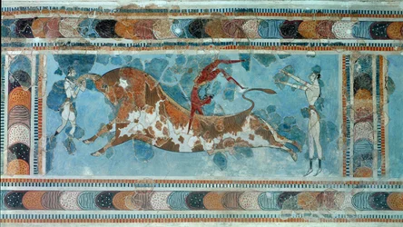 Minoan Civilization: Scene of Taurokathapsia (or Taurocatapsia)