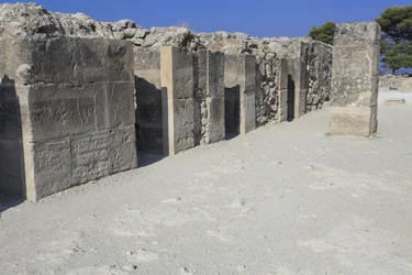 Minoan archaeological site of Phaistos. The west magazines. Large complex of the palace storerooms