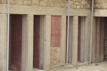 Minoan archaeological site of Knossos. West wing next to the 