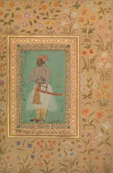 Portrait of Maharaja Bhim Kanwar, Folio from the Shah Jahan Album