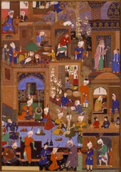 Nighttime in a City, Probably a Folio from an Illustrated Manuscript