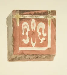 Tile from the Floor of Bristol Cathedral Showing a Fleur-de-Lis