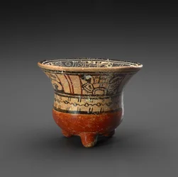Tripod Bowl with Gods and Calendar Signs, 900-1519 AD