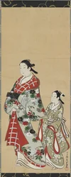 Yujo and her understudy kamuro, Edo period, 1615-1868