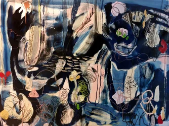 Abstract Blue Blooms