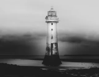 Solitary Coastal Lighthouse