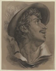 Head of a Man with Hat, Looking Right