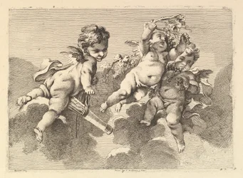 Three Children in Clouds
