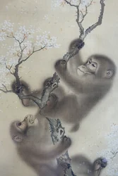 Monkeys in a Blossoming Cherry Tree, 1 of 2