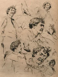 Studies of James McNeill Whistler, c1886, 1903