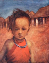 World’s Children: Cingalese, His Best Blue Beads