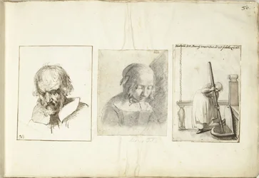 Old Man, a Girl, and a Woman with a Well Hook