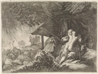 Shepherd and Shepherdess Sheltering from a Storm
