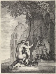 Naked Woman and Child with an Old Man