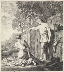 Washerwoman and Shepherd by a Stream