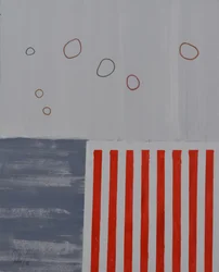 Abstract Circles Red Stripes