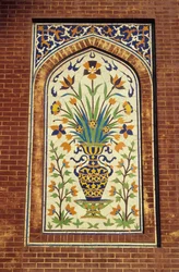 Glazed tile mosaic, c.1634-35